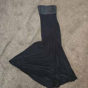 Full Length dress with faux leather Top